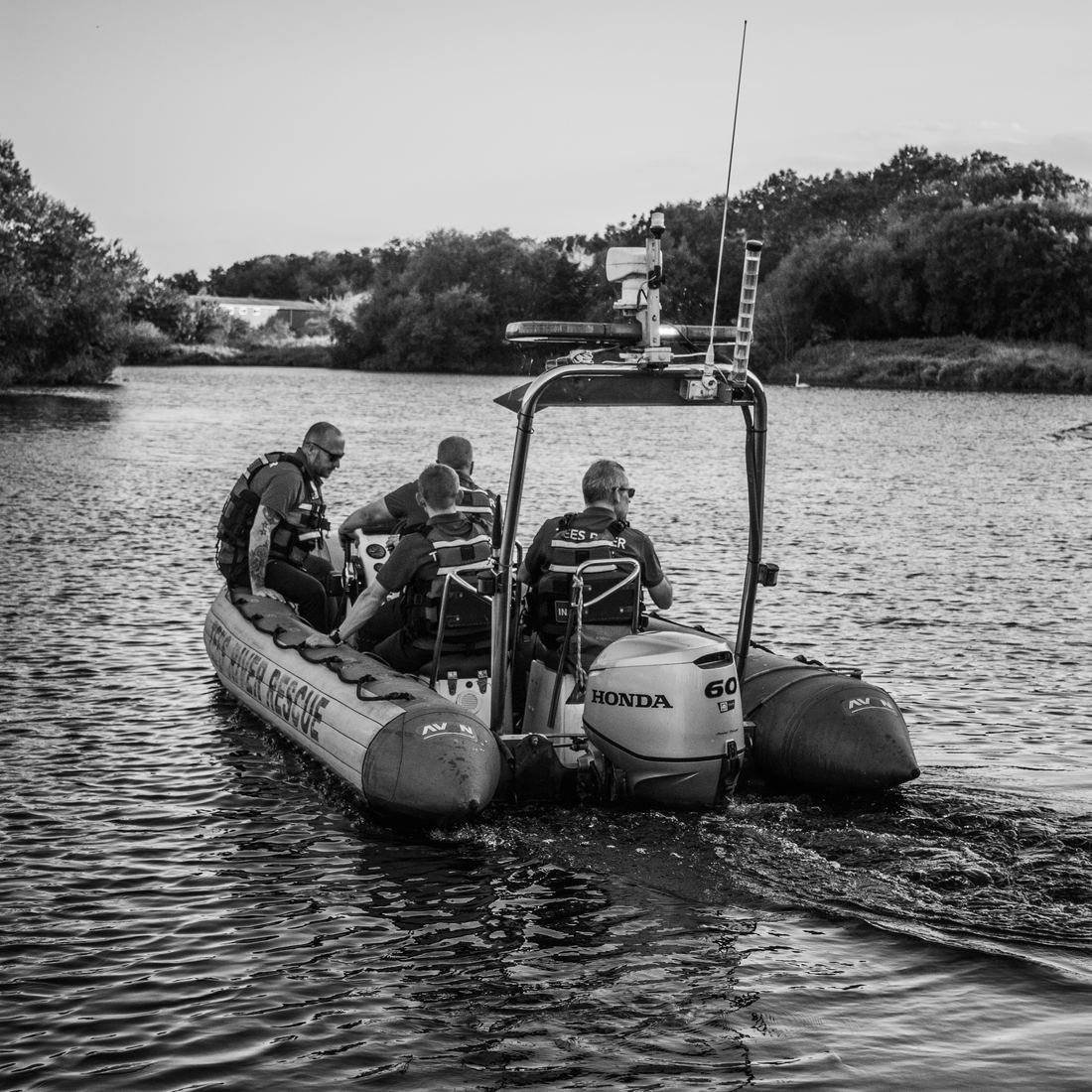 Tees River Rescue crew on the water, trained for in-water rescue