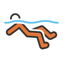 Person floating on their back